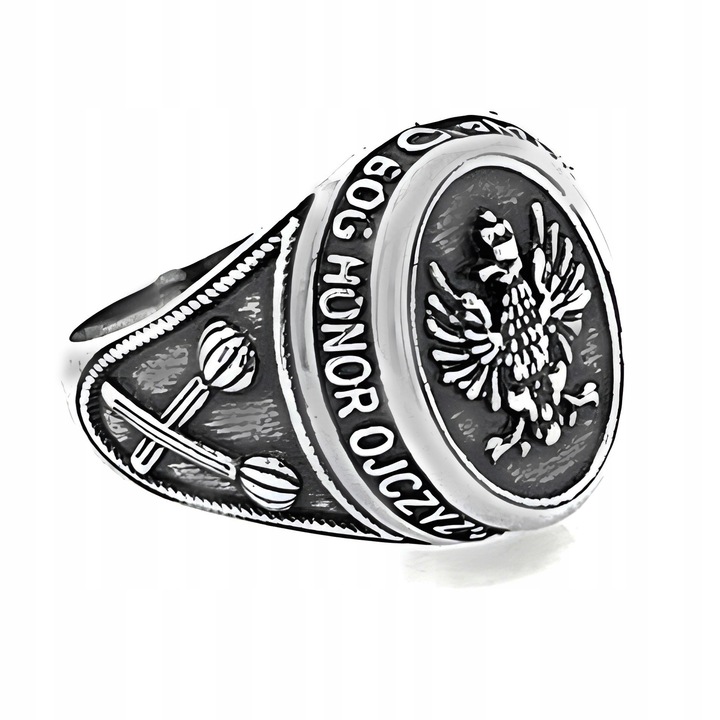 Sygnet Patriotyczny srebro pr. 925 BÓG HONOR OJCZYZNA Buławy | r. 18