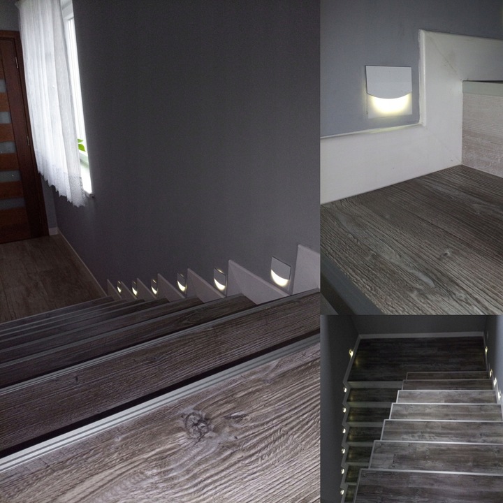 Oświetlenie schodowe oprawa lampka schodowa LED 230V CZARNA Q1