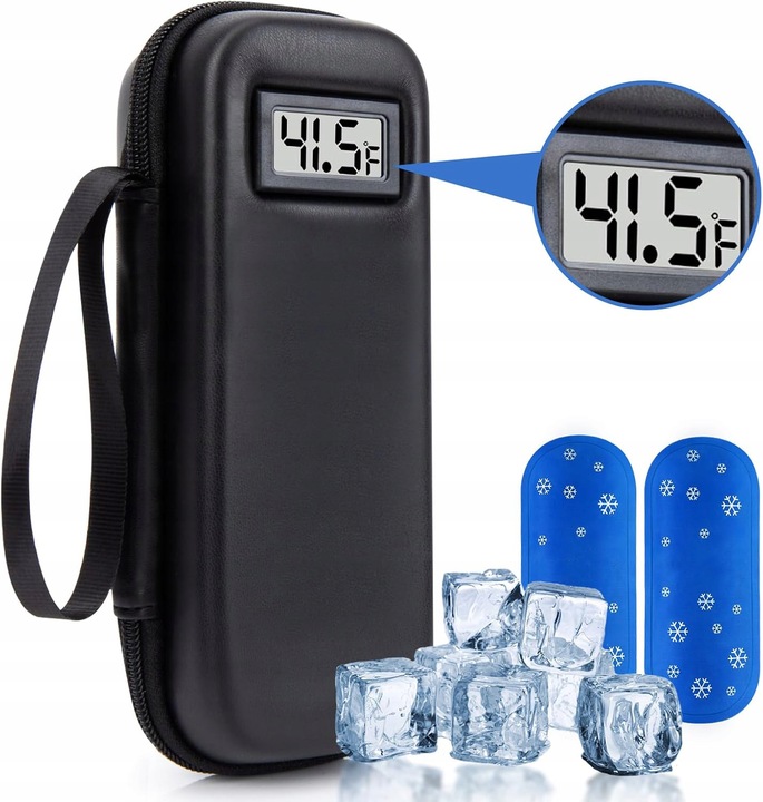 PODRÓŻNA TORBA NA LEKI TERMICZNA TERMOIZOLACYJNA+żelowy wkład 2szt insulinę
