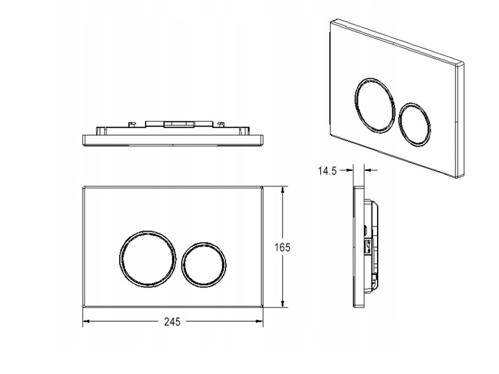 Przycisk spłukujący Dopio chrom do stelaża GEBERIT Delta Duofix Basic