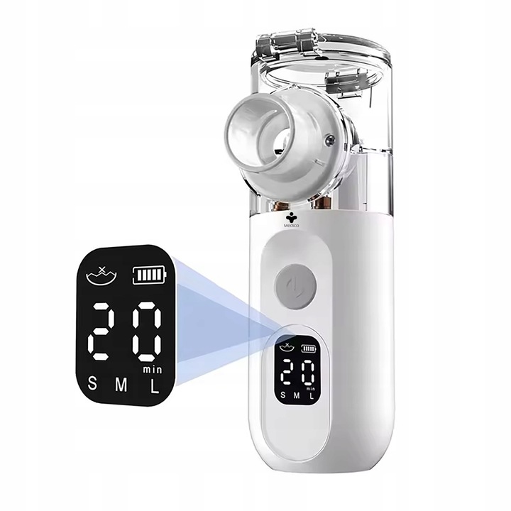 INHALATOR SIATECZKOWY PRZENOŚNY NA AKUMULATOR DLA DZIECI I DOROSŁYCH CICHY