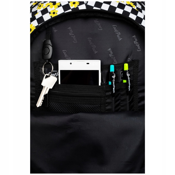 PLECAK SZKOLNY MŁODZIEŻOWY DLA DZIEWCZYN KWIATY SZACHOWNICA KRATA