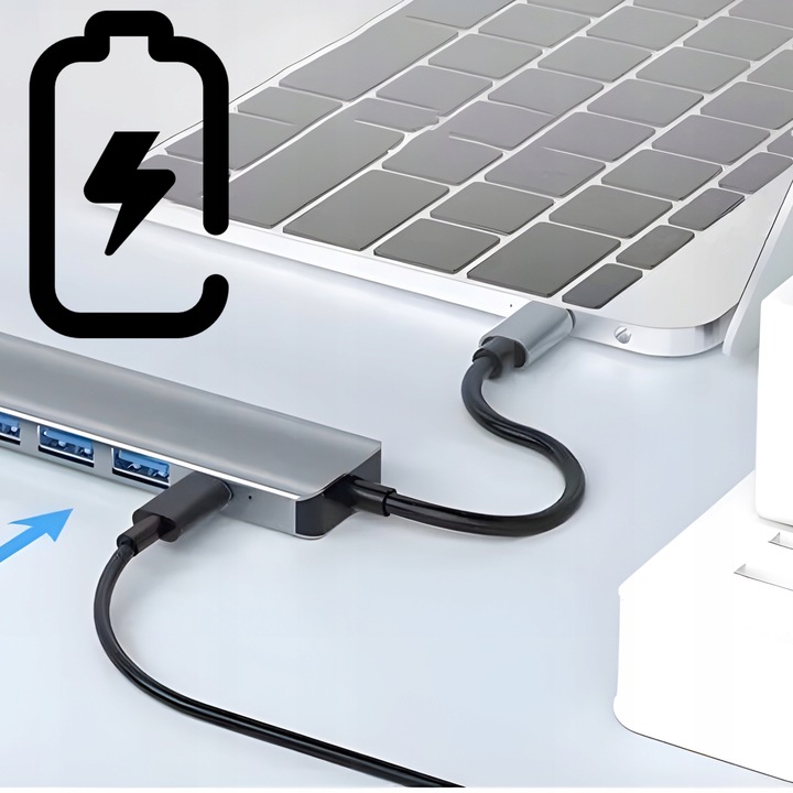 HUB ADAPTER ROZDZIELACZ USB-C 7W1 HDMI USB C 3.0 KART SD MICRO 100W 4K