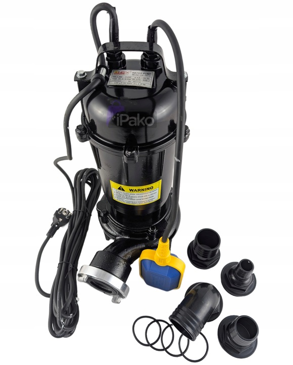 MOCNA POMPA Z PŁYWAKIEM DO WODY SZAMBA Z ROZDRABNIACZEM i NOŻEM TNACYM