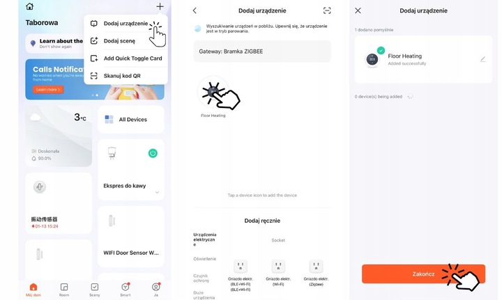 Termostat WIFI z bezprzewodowym przekaźnikiem bezpotencjałowym TUYA