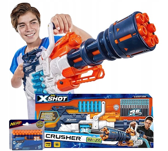 X-SHOT KARABIN CRUSHER MINIGUN + 30 STRZAŁEK NERF
