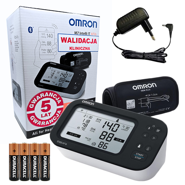 CIŚNIENIOMIERZ OMRON M7 BLUETOOTH 22-42+ZASILACZ
