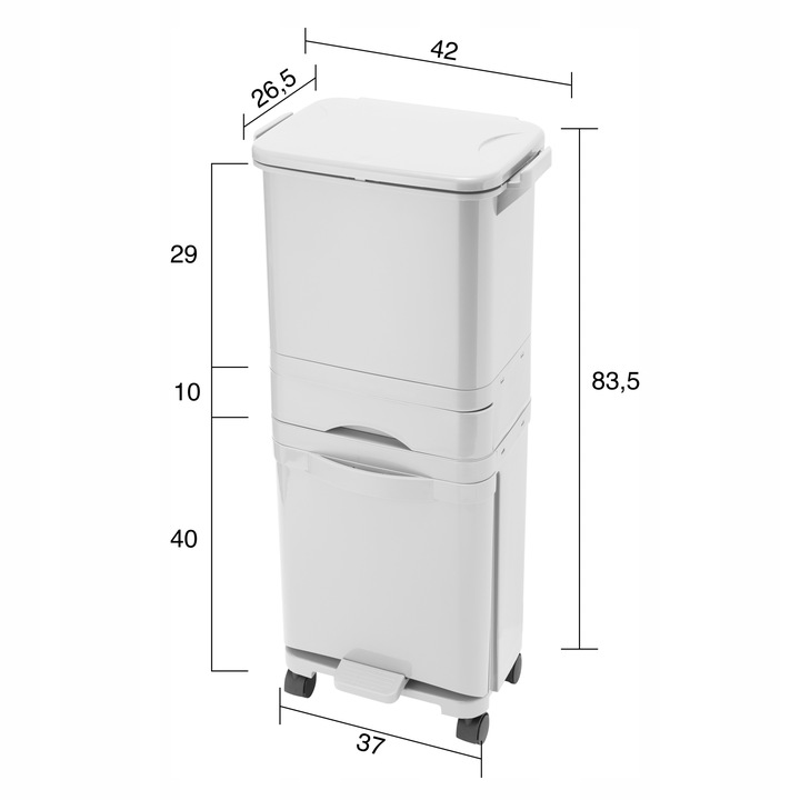 Kosz do Segregacji Śmieci Odpadów Domowy Kubeł na Śmieci do Kuchni Kółka