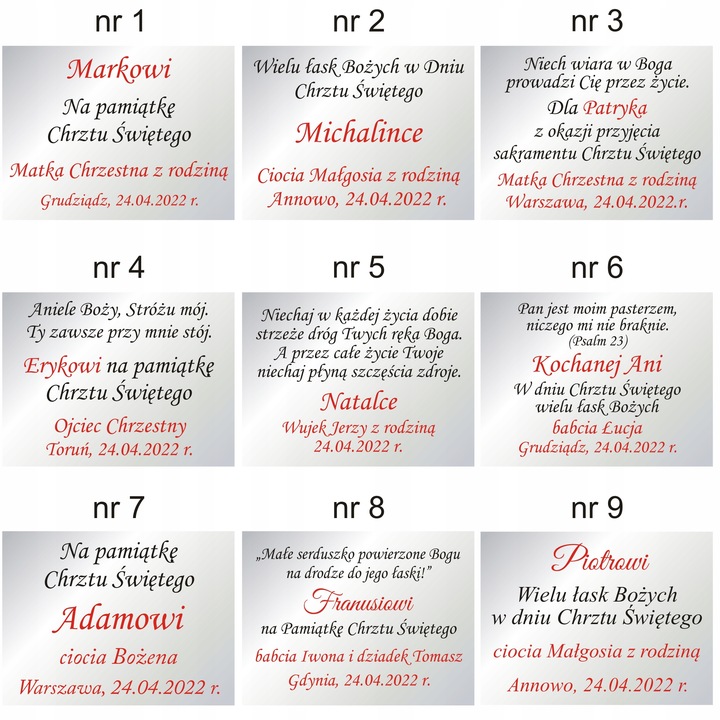 Obrazek Srebrny Pamiątka Chrztu Świętego Prezent na Chrzest + DEDYKACJA