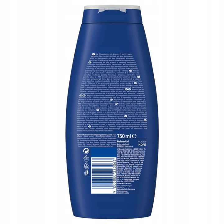 NIVEA Żel pod prysznic Creme Care 3 x 750 ml