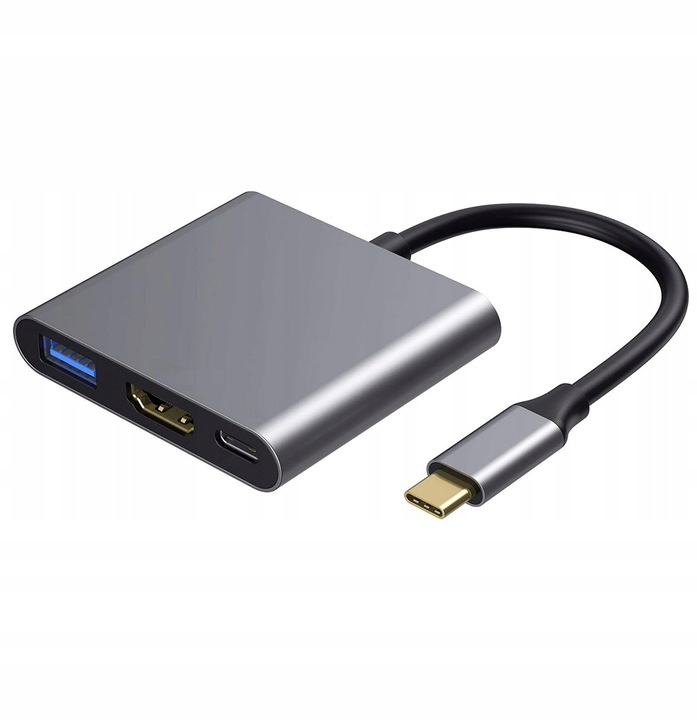 4Apple Przejściówka Adapter 3w1 HUB USB-C HDMI 4K ver2020