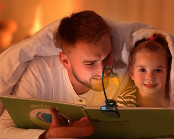 Lampka do czytania książek USB lampka nocna z klipsem zdrowa dla oczu 9 LED