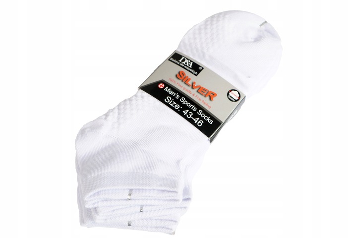 15x KRÓTKIE SKARPETY Bawełniane ODDYCHAJĄCE SKARPETKI sportowe Białe 40-43