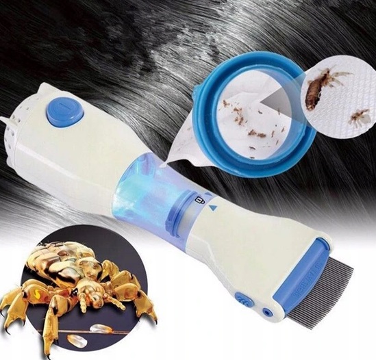 GRZEBIEŃ NA WSZY GNIDY USUWA PCHŁY ELEKTRYCZNY FILTR ODKURZACZ TERMINATOR