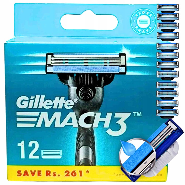 Gillette Mach 3 wkłady ostrza nożyki do maszynki do golenia Mach3 12 sztuk