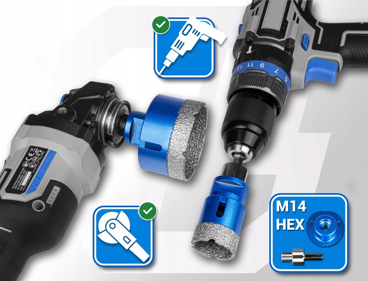 OTWORNICA DIAMENTOWA KORONKA DO GRESU PŁYTEK ZESTAW OTWORNIC