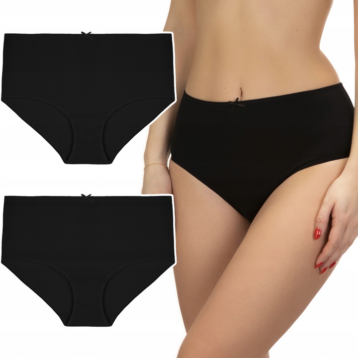 LAMA 400MD figi damskie majtki bawełniane z WYSOKIM STANEM 2-PAK - L