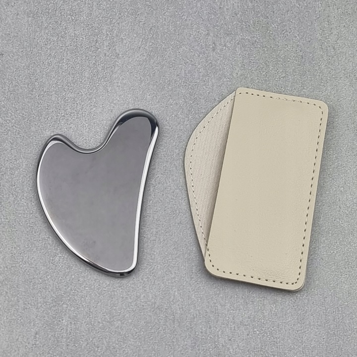 GUA SHA MASAŻER DO TWARZY PŁYTKA DO MASAŻU METAL STAL CHIRURGICZNA