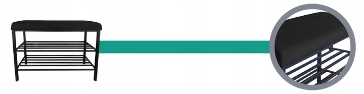 Szafka SMART na buty Regał Półka stelaż czarny MG19 z siedziskiem