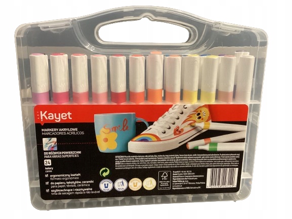 FLAMASTRY PISAKI AKRYLOWE DO RÓŻNYCH POWIERZCHNI 24 szt