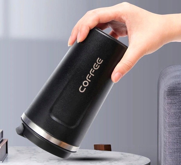 Kubek termiczny COFFEE herbatę Stal Czarny termos kawę szczelny 510ML