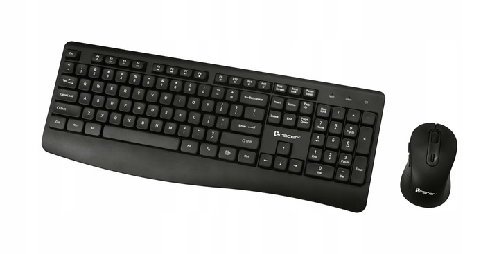 KLAWIATURA I MYSZ BEZPRZEWODOWA ZESTAW CZARNY USB 1600 DPI REGULOWANE NÓŻKI