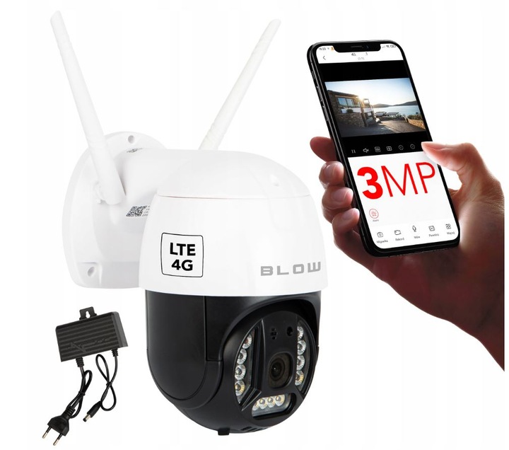 KAMERA IP 4G LTE SIM OBROTOWA MONITORING 3MPX 2K