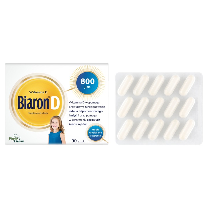 Biaron D800 Witamina D Dla Dzieci 90 Kapsułek Twist-Off