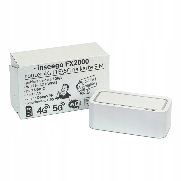 Inseego Domowy Biurowy Router 5G 4G LTE z agregacją WiFi 6 AX WPA3 OpenVPN