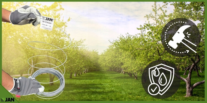 DRUT ocynkowany NACIĄGOWY sadowniczy 2,5 do SIATKI OGRODZENIOWEJ 50m