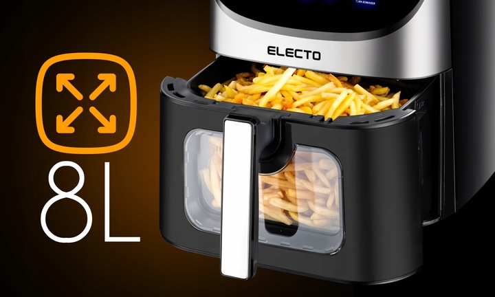 AIR FRYER FRYTKOWNICA BEZTŁUSZCZOWA DUŻA 8L 2000W APLIKACJA WIFI NA