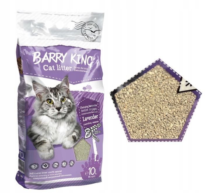 Barry King ŻWIREK dla kota bentonit LAWENDOWY 10l.