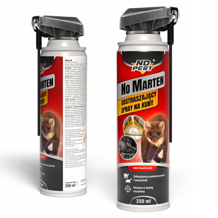 SPRAY ŚRODEK PREPARAT NA KUNY ODSTRASZACZ KUN ŁASIC NO MARTEN NO PEST