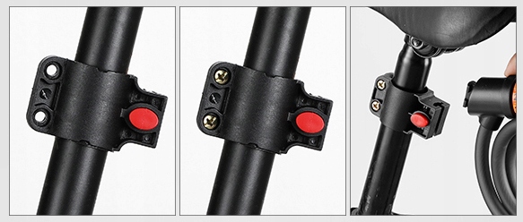 ZAMEK ZAPIĘCIE BLOKADA DO ROWERU + ŚWIATŁO TYLNE Lampka LED Uchwyt