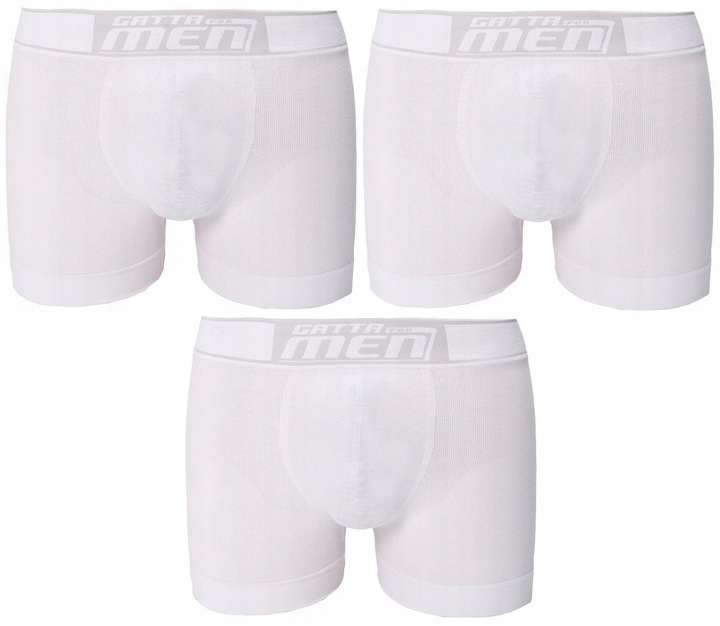 6 X GATTA BOXER BOKSERKI MĘSKIE BAWEŁNA SZARE BIAŁE M