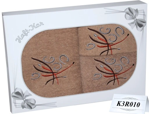 PREZENT KOMPLET TRZECH GRUBYCH RĘCZNIKÓW Z HAFTEM