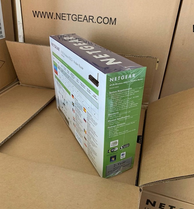 Router ADSL Netgear N150 | DGN1000 | ADSL2+ | Wi-Fi | 4 x Porty Lan