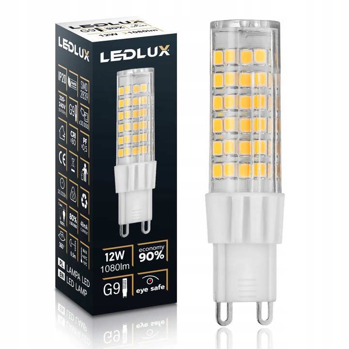 6X Żarówka LED G9 12W =95W ciepła neutralna zimna Premium LEDLUX nie