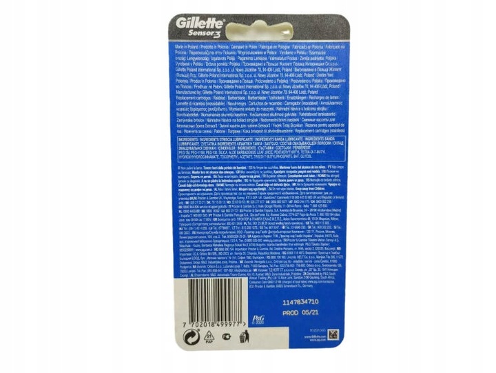 Gillette Blue 3 sensor wkłady ostrza 8 szt