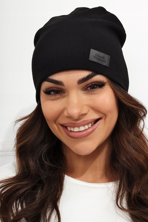 CIEPŁY KOMPLET DAMSKI CZAPKA+ KOMIN PRODUKT POLSKI MODNY ZIMOWY CZARNY