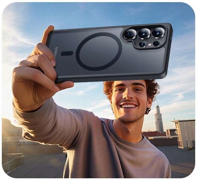 Etui CASE do Samsung Galaxy S25 ULTRA MAGNETYCZNE MATOWE WZMACNIANE 2xSZKŁO