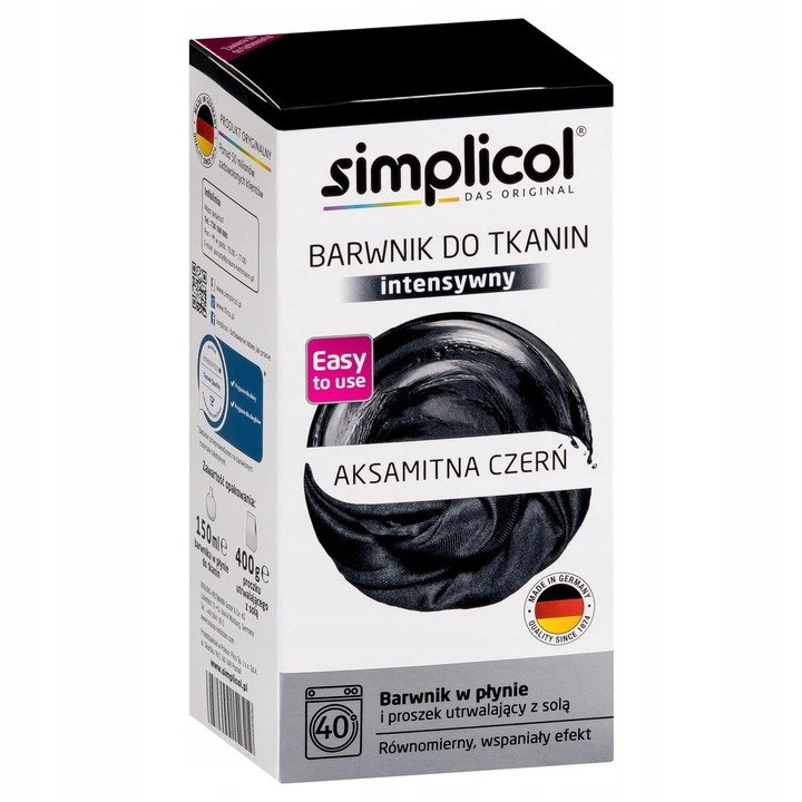 SIMPLICOL BARWNIK DO TKANIN 559G AKSAMITNA CZERŃ