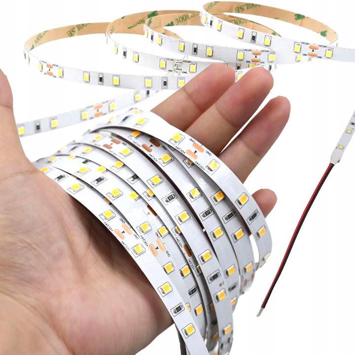 ZESTAW Taśma LED 6500K BIAŁA ZIMNA 5m - TAŚMA+ ZASILACZ+ PILOT+