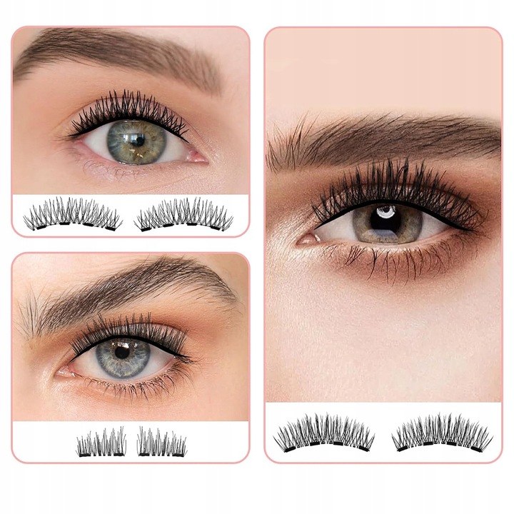 RZĘSY MAGNETYCZNE 8 PARY WIELOKROTNEGO UŻYTKU Z APLIKATOREM 3D