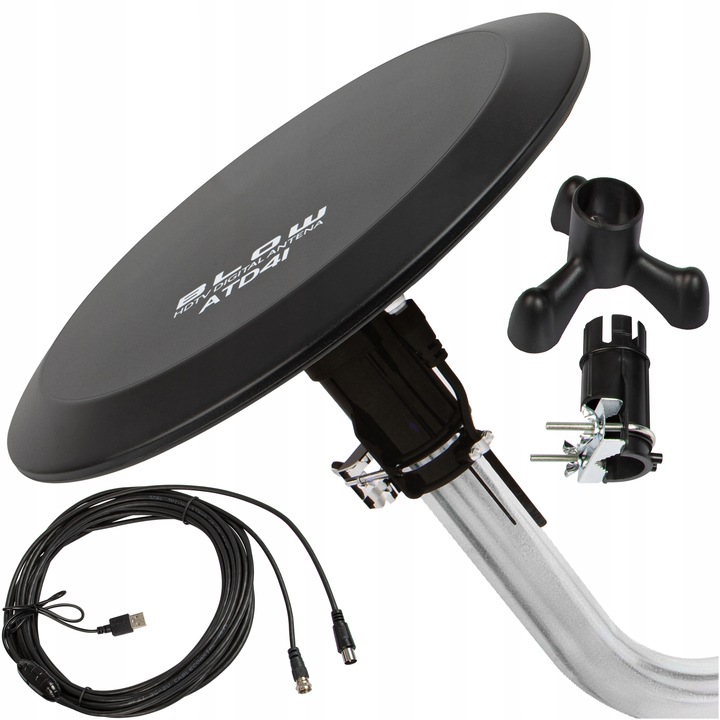 AKTYWNA ANTENA WEWNĘTRZNA ZEWNĘTRZNA DOOKÓLNA 360 DVB-T2 TV 4K DAB