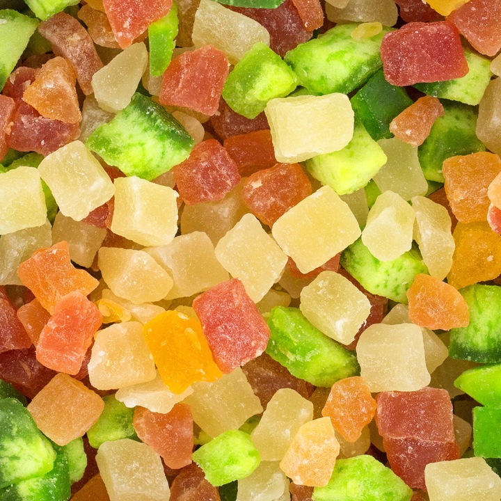 KANDYZOWANE OWOCE MIX 500g Ananas Melon Papaja