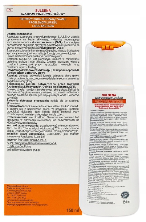 Sulsena Szampon Duży Przeciwłupieżowy Anti-Dandruff 150ml Selenium Sulfide