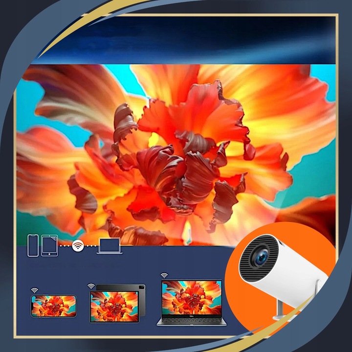 Projektor Rzutnik Przenośny Android Smart TV LED 4K Głośnik WIFI 130