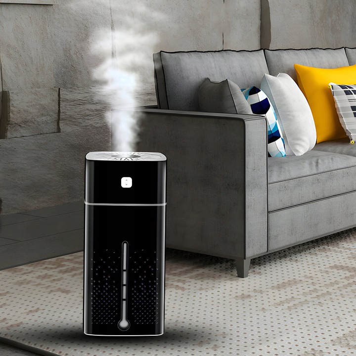 NAWILŻACZ POWIETRZA DYFUZOR ZAPACHOWY AROMATERAPIA LAMPKA LED CZARNY