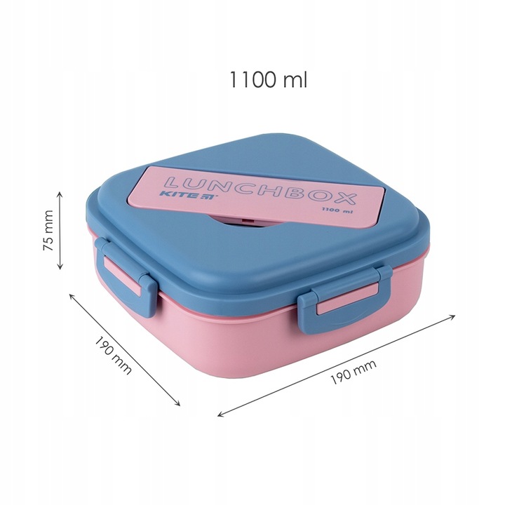Lunchbox z przegrodkami sniadaniowka ze sztuccami 1100ml KITE